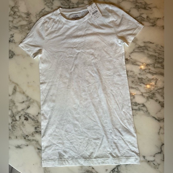 NWT J.Crew Vintage Slub Cotton Crewneck Tee Shirt Casual White Sz S and XXS - Picture 5 of 10